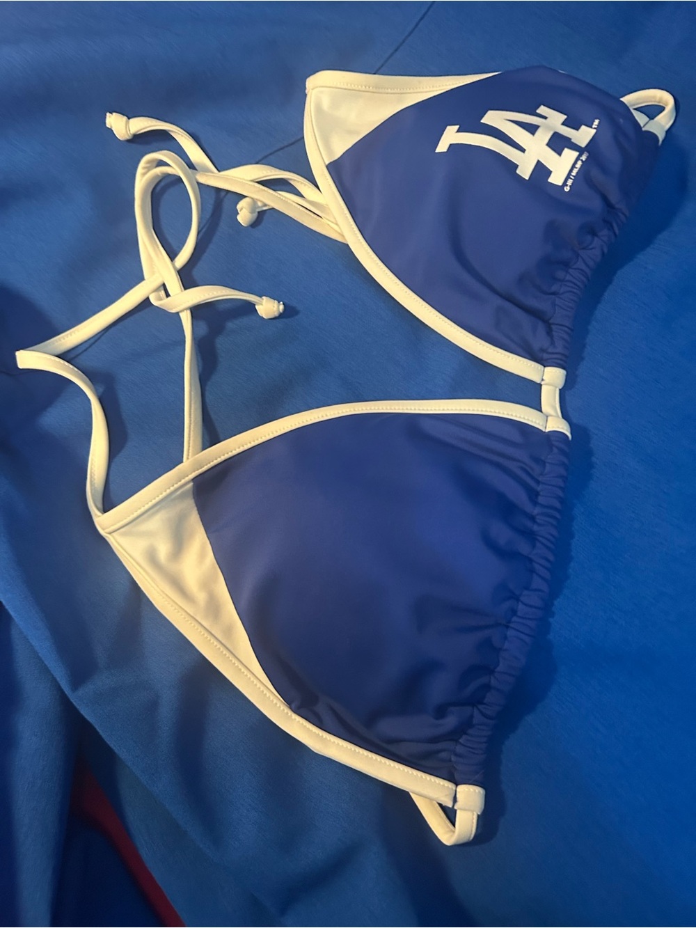 LA Dodgers Blue and White  One-Piece Swim Top